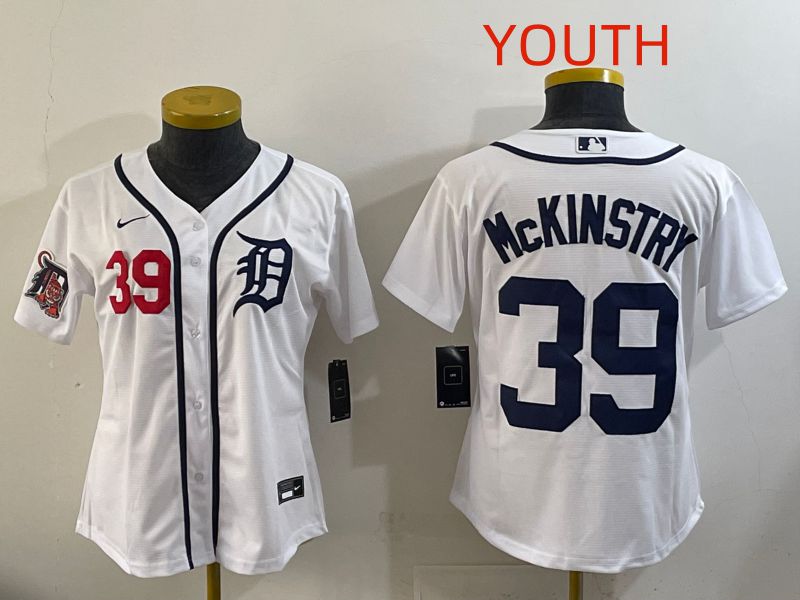 Youth Detroit Tigers #39 Mckinstry White Game Nike MLB Jersey style 007
